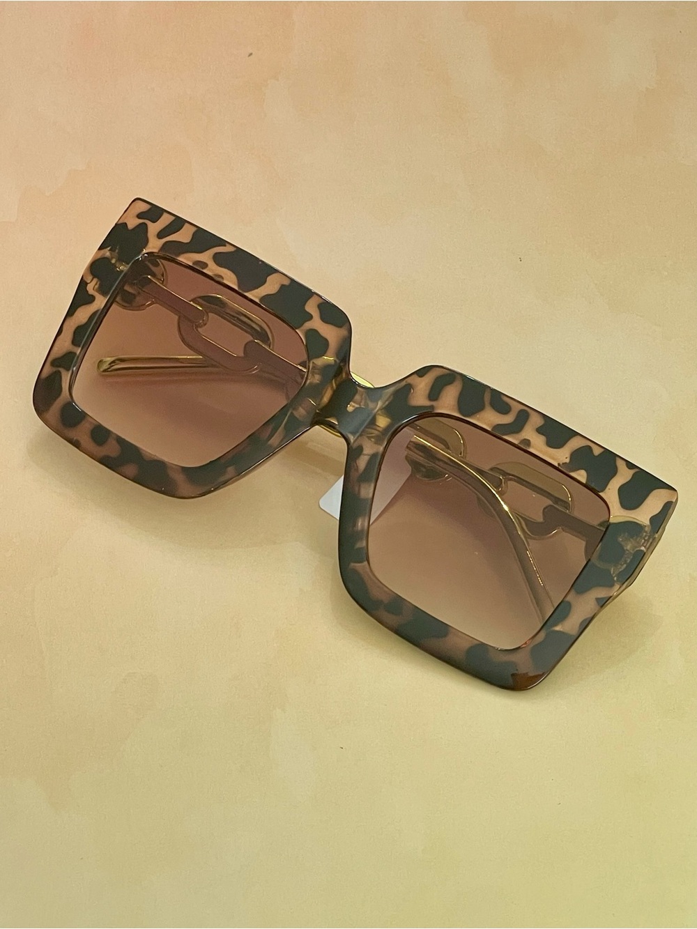 Anthropologie Tortoiseshell Square Oversized Sunglasses - Gradient Brown Lenses
